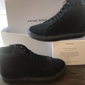 Midnight suede Anine Bing high-top sneakers